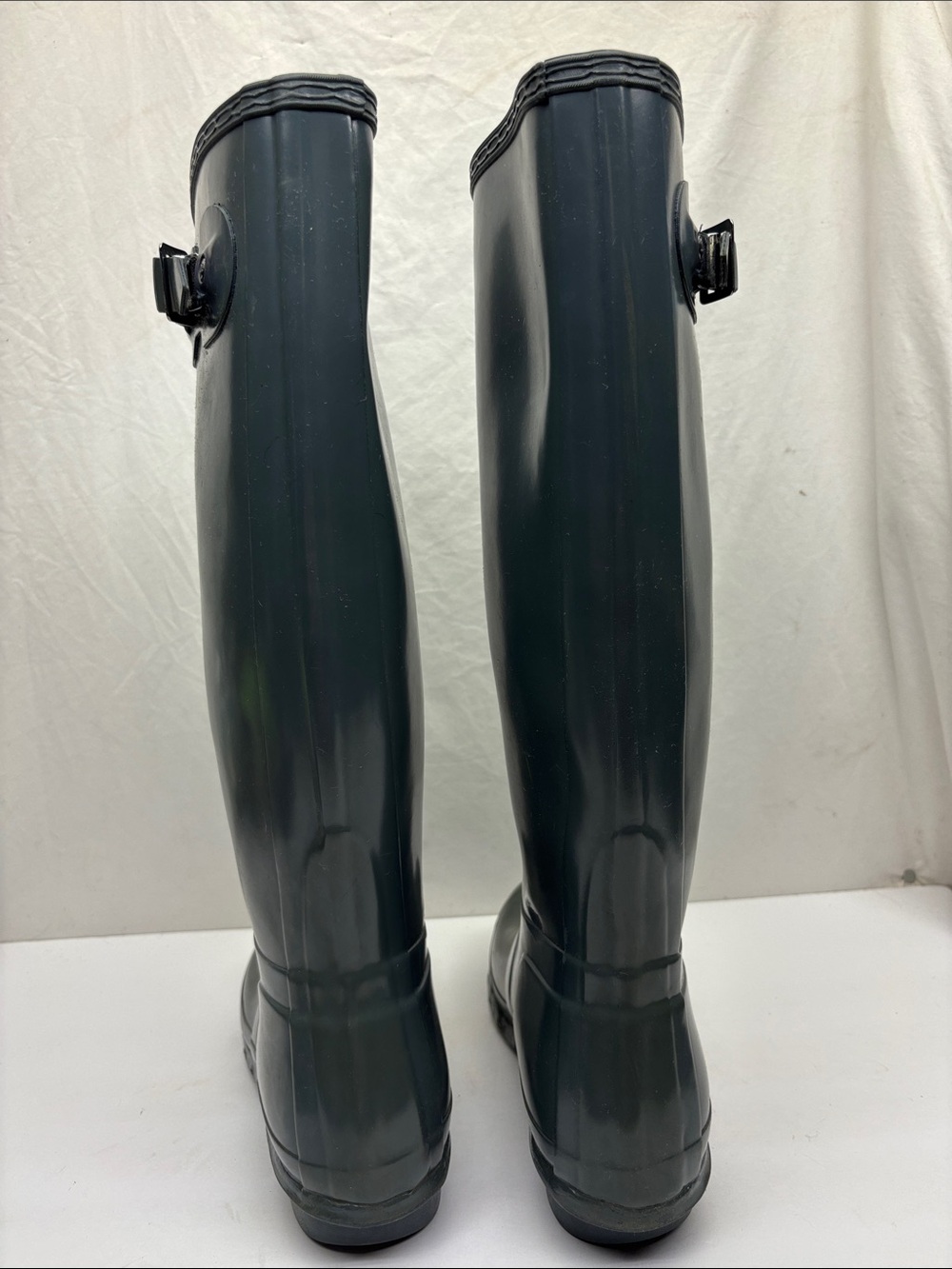 Hunter Tall Gray Waterproof Rain Boots with Buckle, SZ 9 women, box 3 BA - Picture 4 of 9